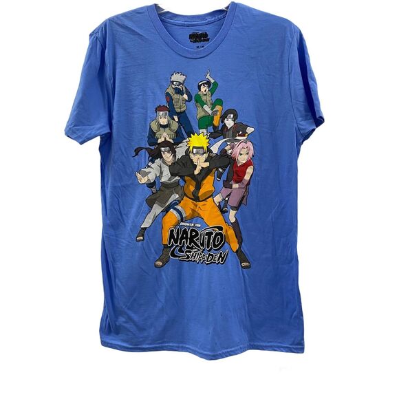 Shonen Jump Naruto Shippuden Group Image T-Shirt Men’s Size Medium 100% Cotton - Picture 2 of 7